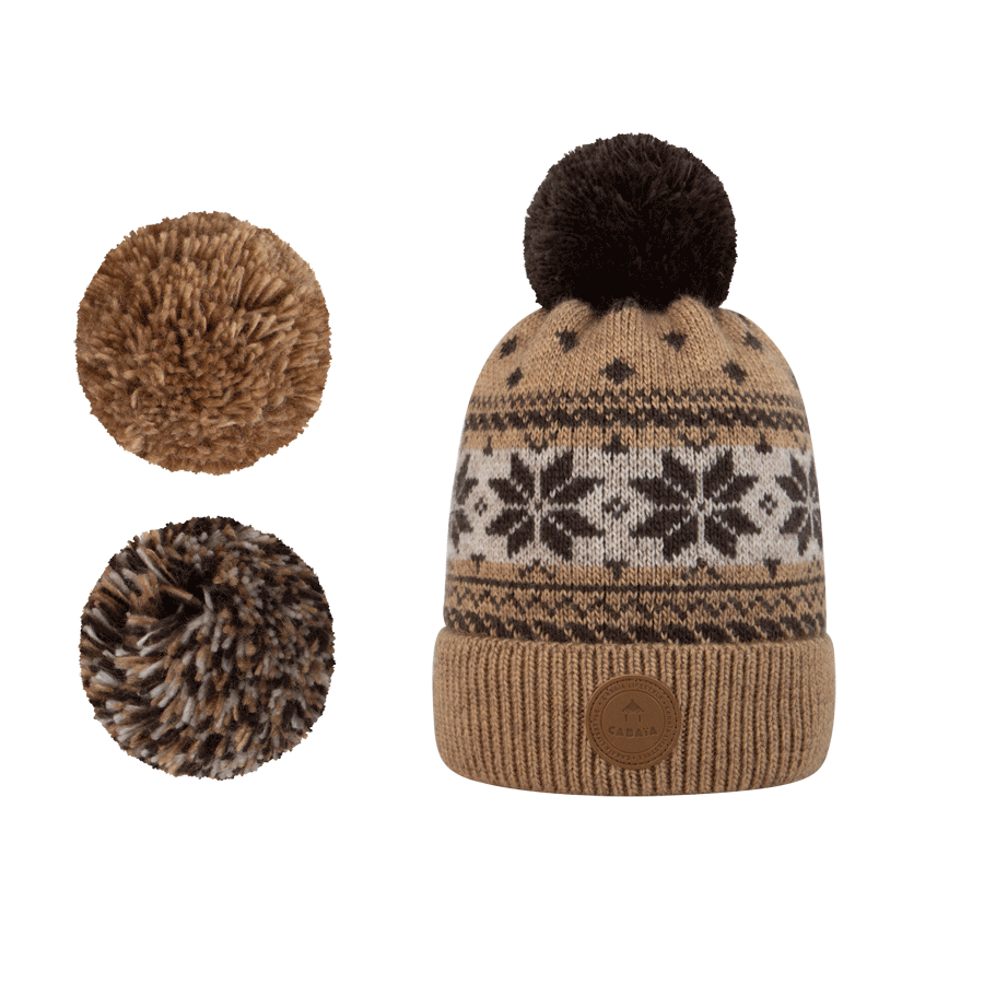 1-bonnets-3-pompoms-interchangeables-summit-marron-cabaia