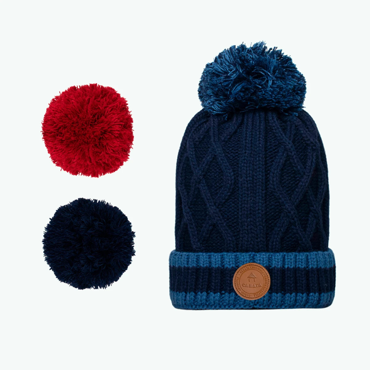 Appletini Bleu - Polaire - Bonnet à pompons interchangeables | Cabaïa