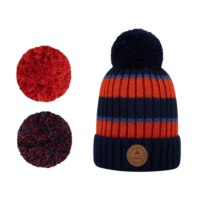 1-bonnets-3-pompoms-interchangeables-iced-coffee-bleu-marine-amp-orange-cabaia